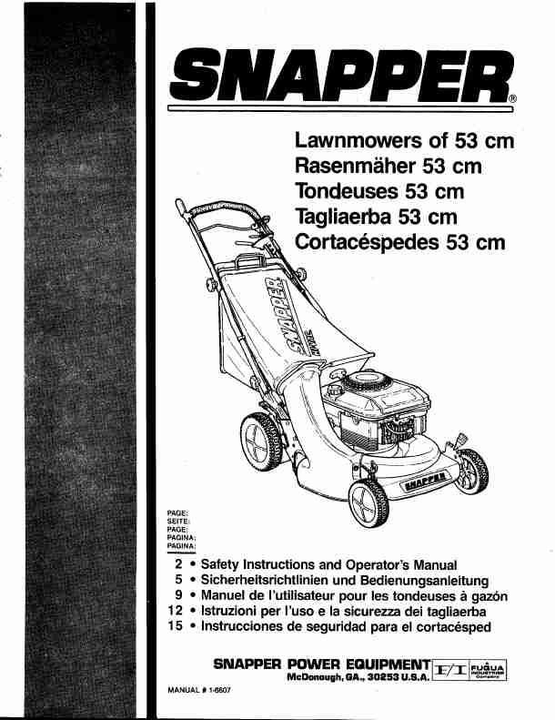 Snapper Lawn Mower 1-6607-page_pdf